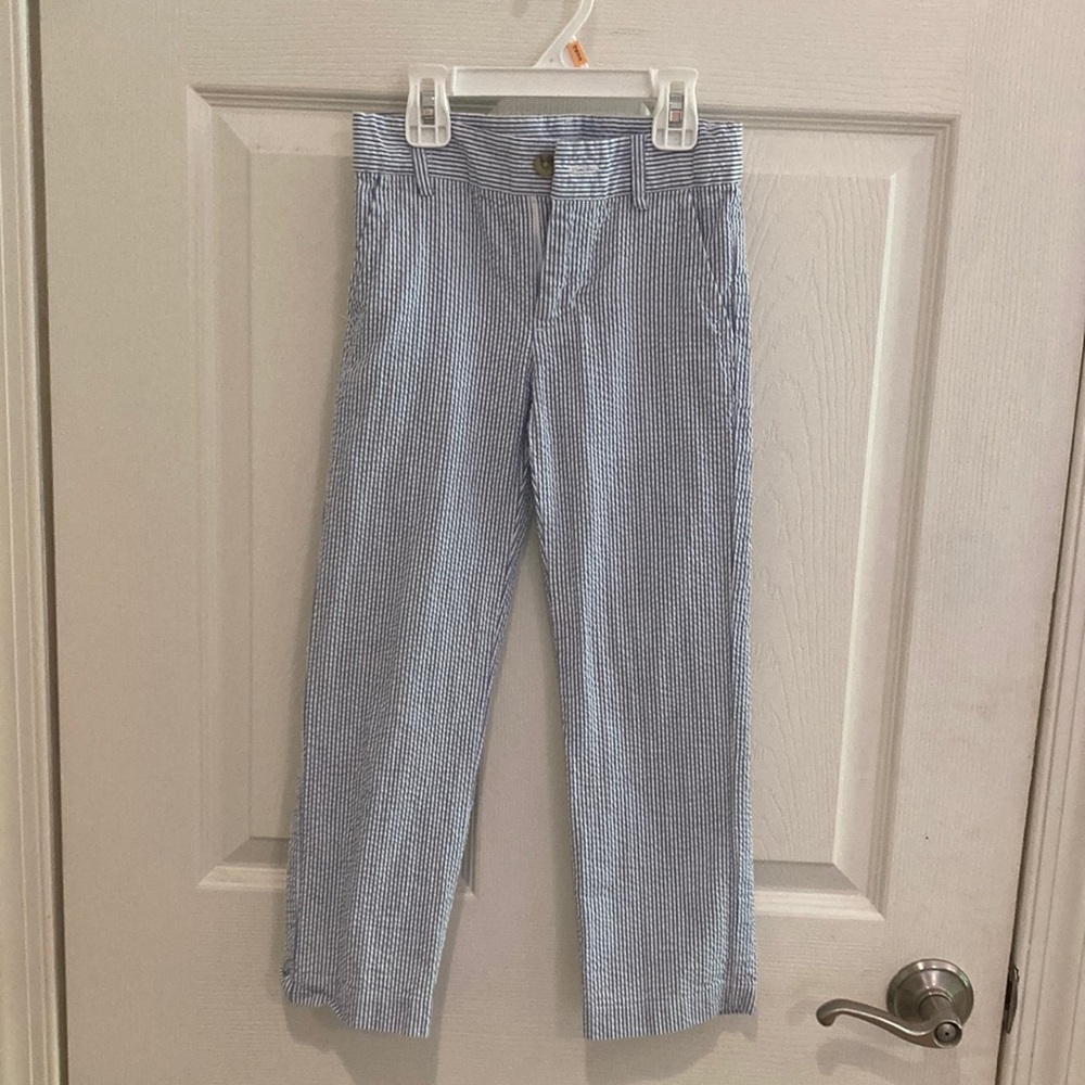 Janie and Jack boys blue vertical striped formal pants. Size 6
